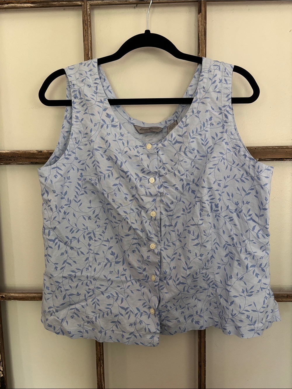 Vintage Eddie Bauer floral button-down tank